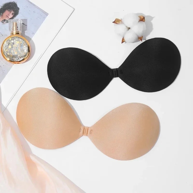 Backless Bra Sticky - 1/2/4 ชิ้น บราผู้หญิงแบบซิลิโคนไร้สาย บราดันทรงแบบซ่อนตัว ติดแน่นด้วยกาวในตัว ปิดด้านหน้า