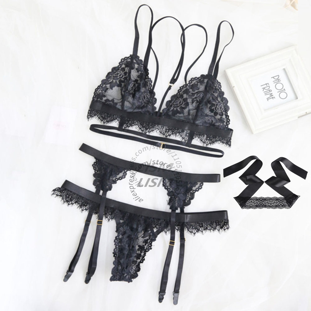 LISM ชุดชั้นในลูกไม้สีดำสำหรับ - Lace Bralette Set บทวิจารณ์และราคา
